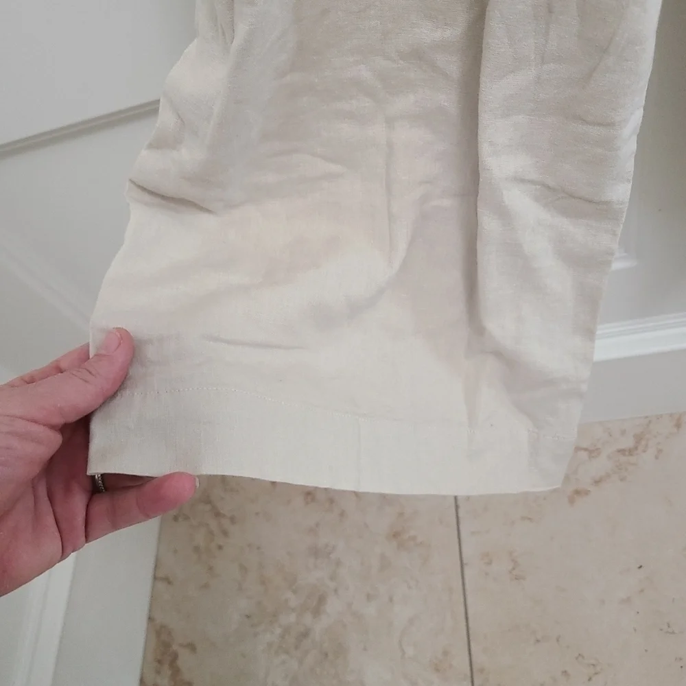 NEW SPLENDID Kianna Wide Leg Jumpsuit Beige Linen/Viscose Blend Sz XL NWT $118